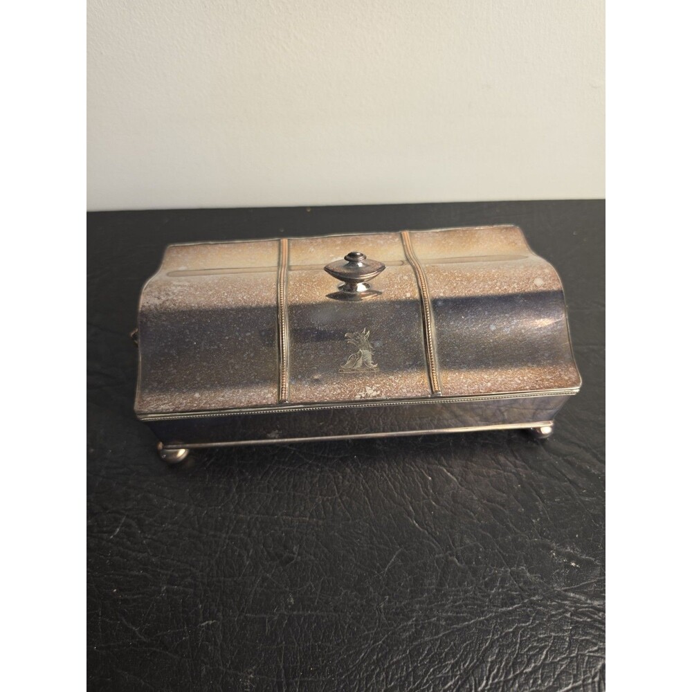 Antique Copper Writing Lion Desktop Set 2 Glass Inkwells, Calligraphy Shell Pen
